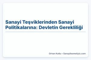 Sanayi Teşviklerinden Sanayi Politikalarına: Devletin Gerekliliği