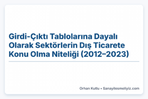 Girdi-Çıktı Tablolarına Dayalı Olarak Sektörlerin Dış Ticarete Konu Olma Niteliği (2012–2023)